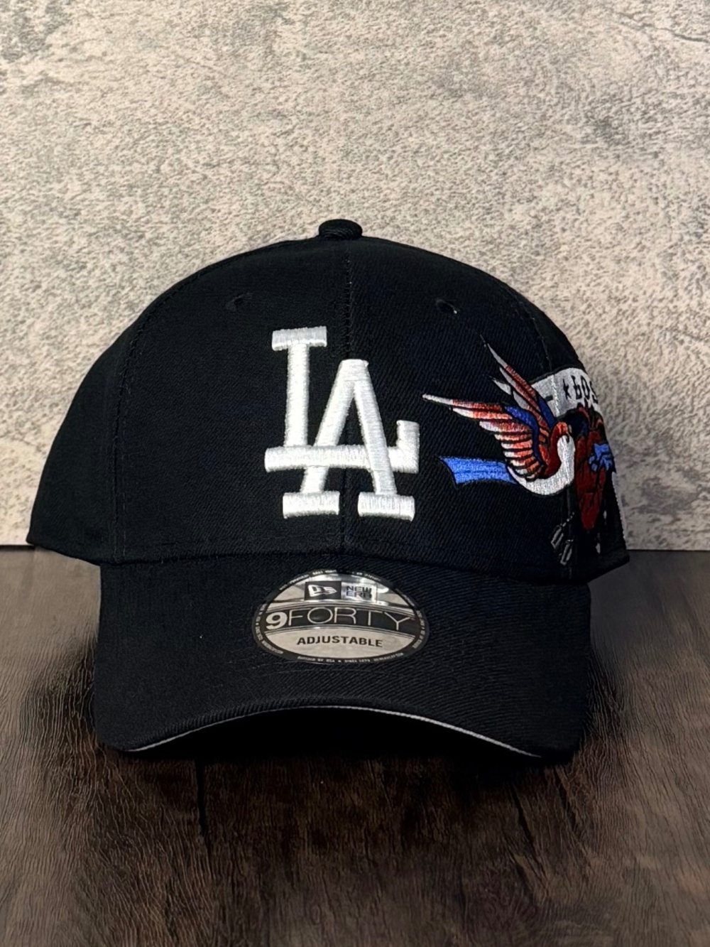 New Era MLB 9FORTY Low Profile LA Dodgers Sacred Heart Embroidery SnapBack Hat